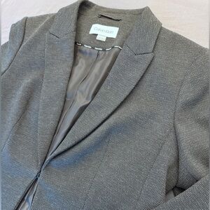 NWT Calvin Klein Women Charcoal Textured Blazer Size 10 Jacket